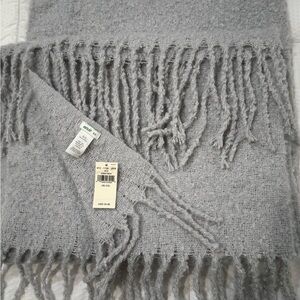 Aerie Gray Fringed Scarf
